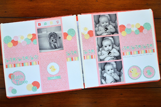 Baby Bath Time Scrapbook Layout Ideas