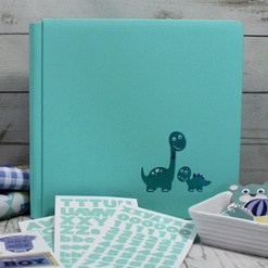 Scrapbook albums paired with Hello Baby Paper Packs – perfection!