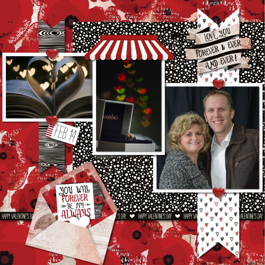 Digital Scrapbooking Layouts using Mi Amor Digital Kit
