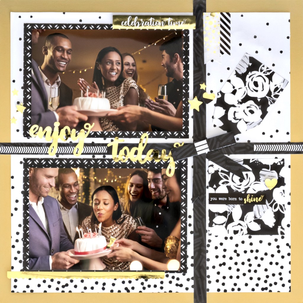 Birthday Scrapbook Layout Using the Goldrush Stickers