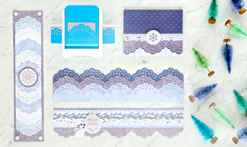 Create Winter Scrapbook Borders and a Card with the Dazzle Border Punch