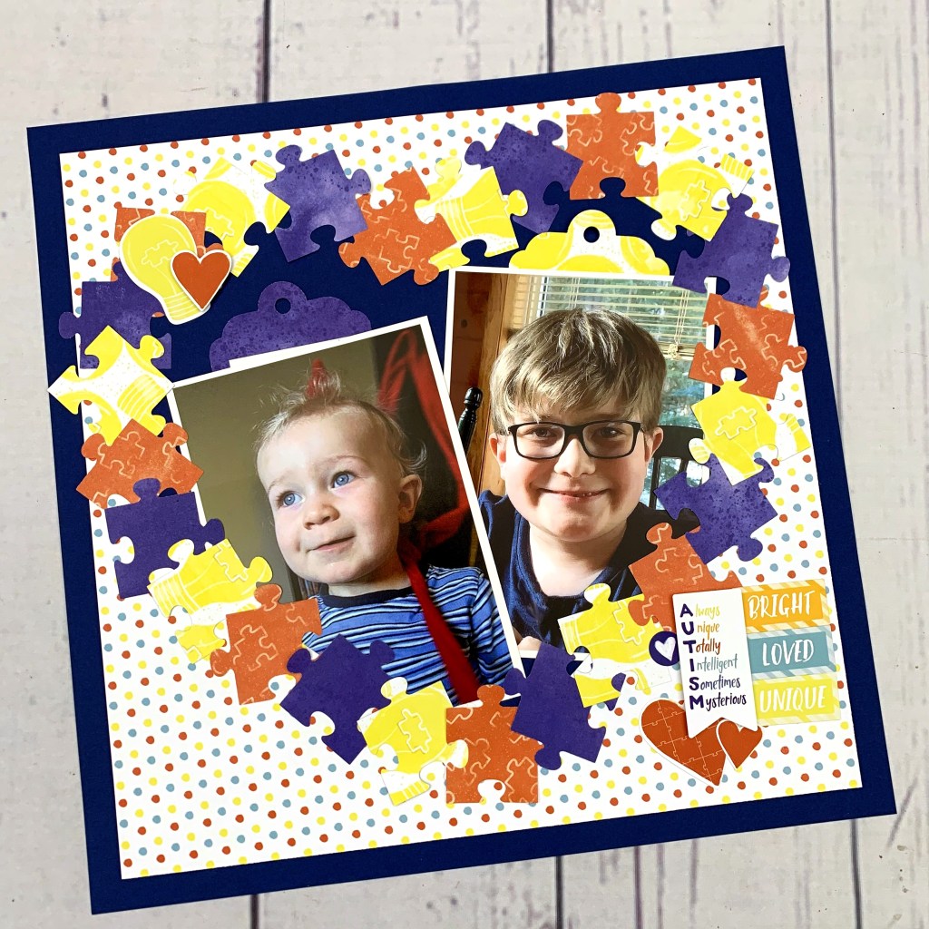 Promote Acceptance and Spread Love with this Autism Awareness Scrapbook Layout