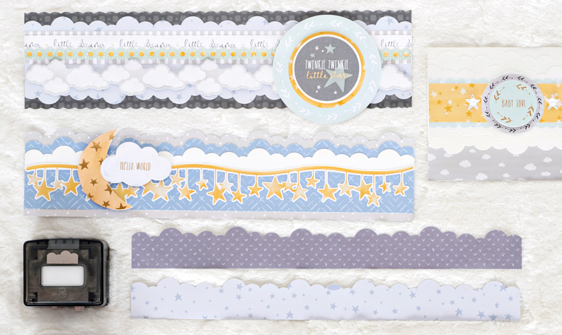 Dream Up Doting Designs With These Baby Scrapbook Borders and Card