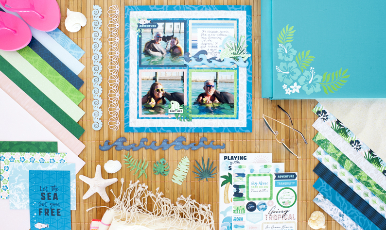 Swimmingly Successful Scrapbooking Is Here With This Tropical Scrapbook Layout