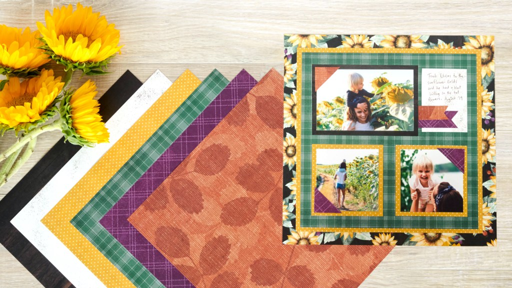 Feel the Flower Power With This Sunflower Scrapbook Layout
