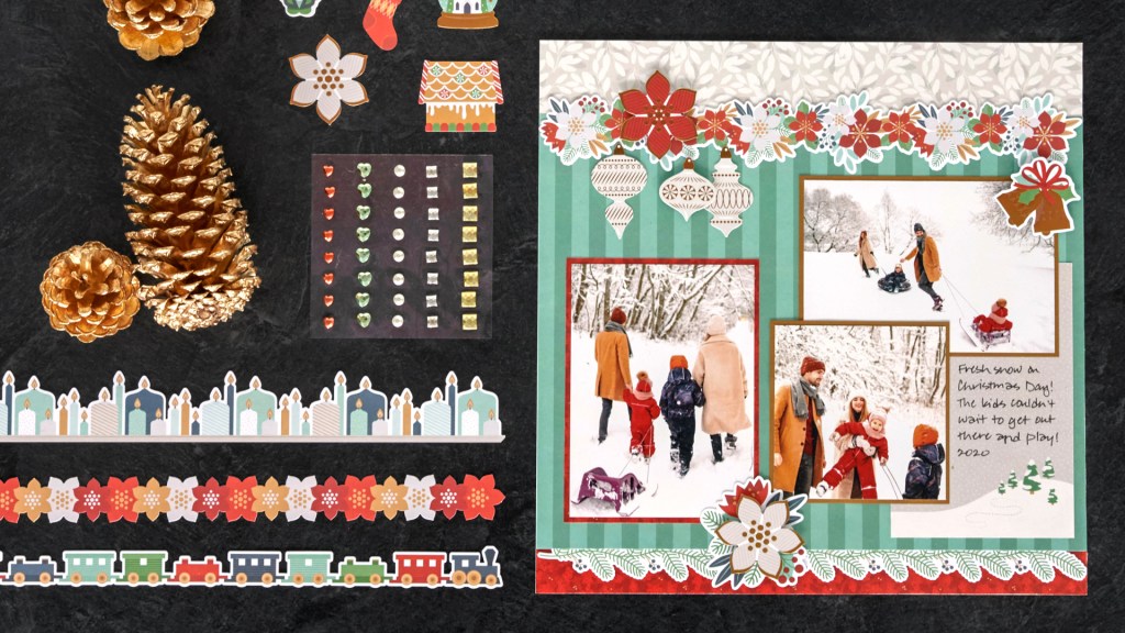 A Beautiful Sight, We’re Crafting Tonight: Christmas Scrapbooking Layout