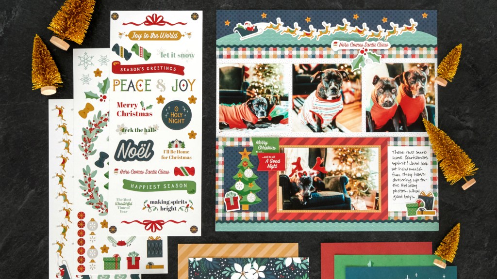 Here Comes Santa Paws: Christmas Scrapbook Layout