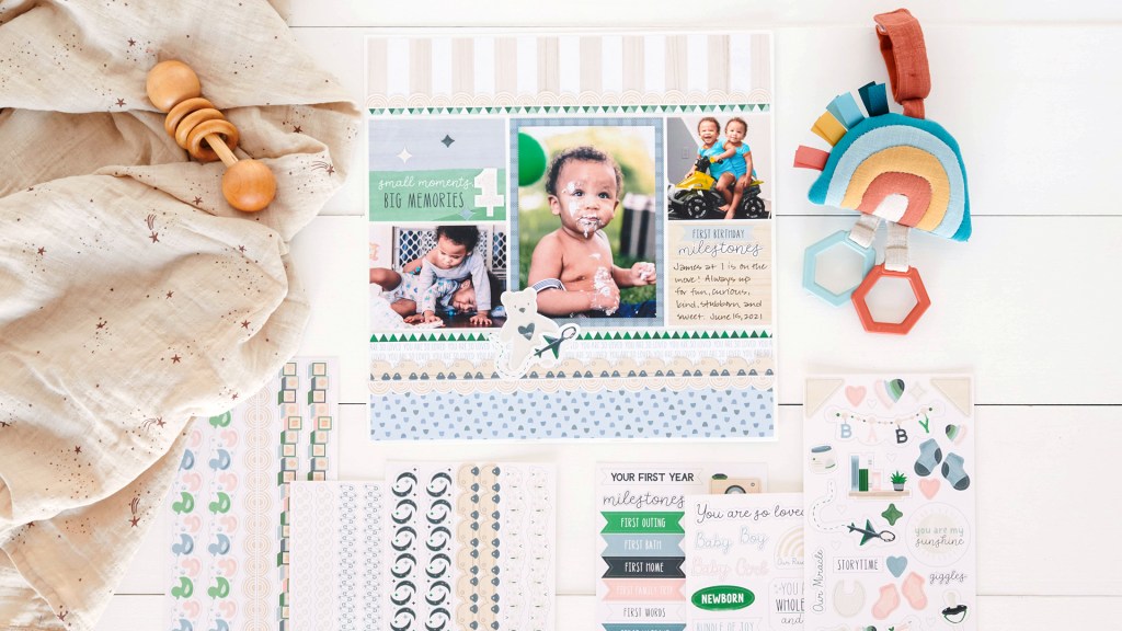 Celebrate Your Little One With This First Birthday Scrapbook Layout