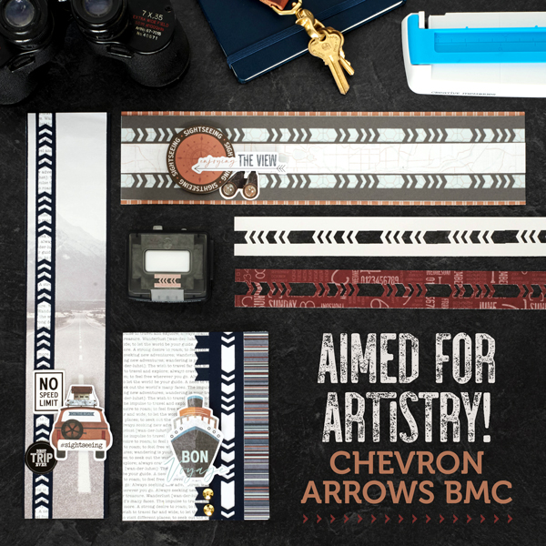 Point Toward New Possibilities: Arrow Borders for Scrapbooking and DIY Travel Scrapbook Card
