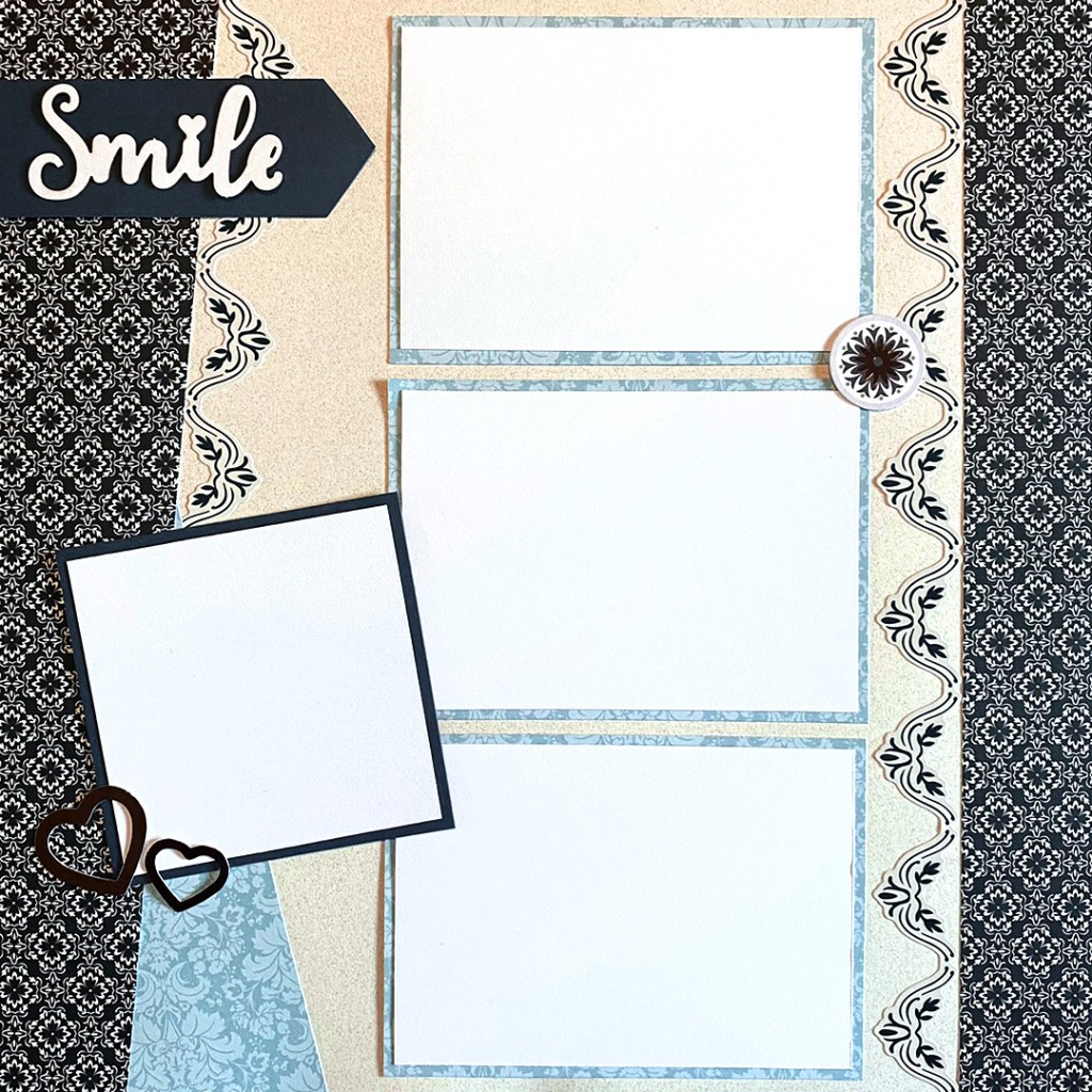 One-page example layout with 4 photo placeholder mats.
