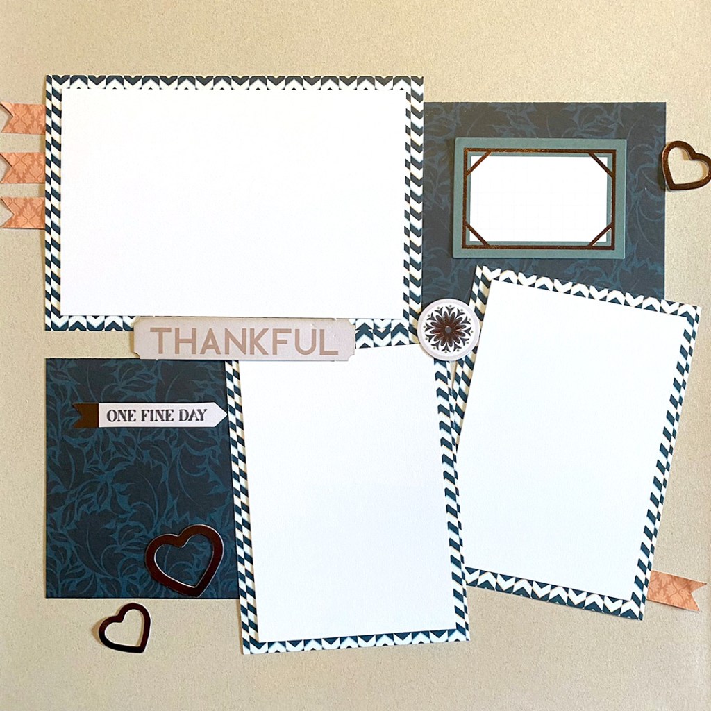 One-page example layout with three photo placeholders.