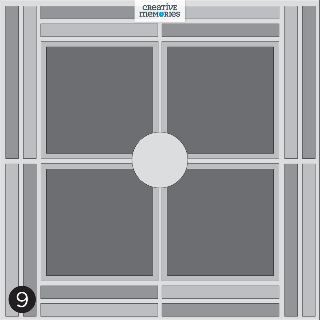 One-page gray tonal sketch with four square photos.