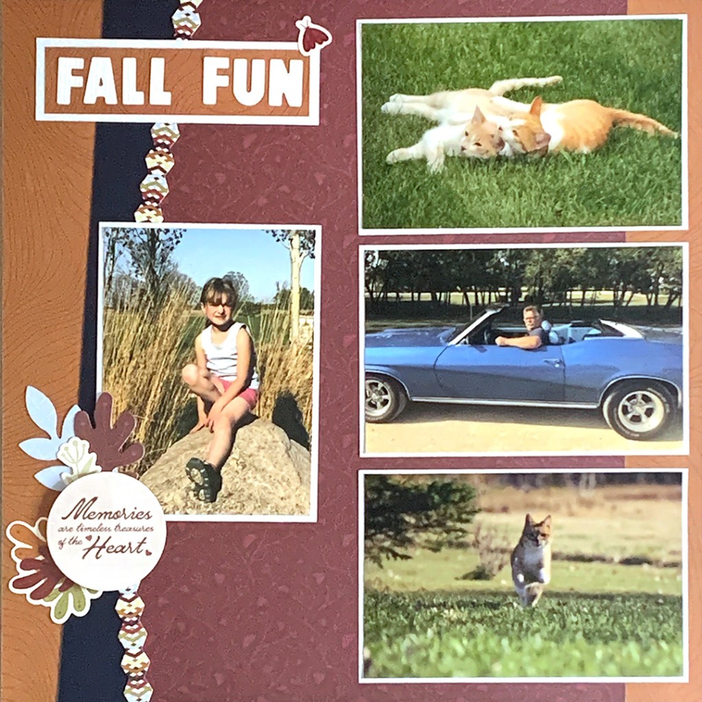 One-page fall-themed example layout with four photos.