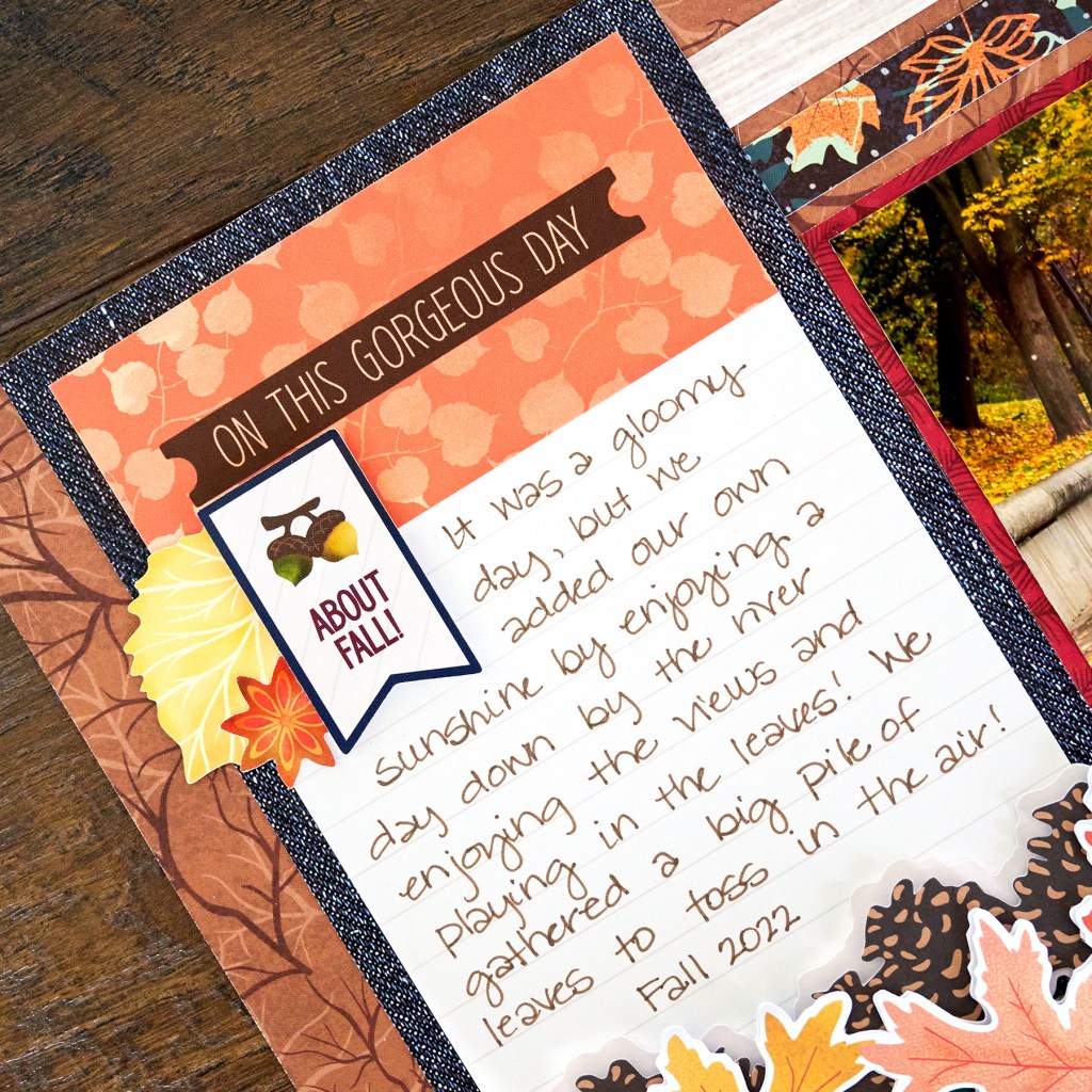 Golden Harvest collection embellishments with one journal entry. 