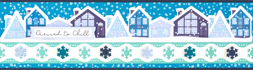 Snowflake themed horizontal scrapbooking border.