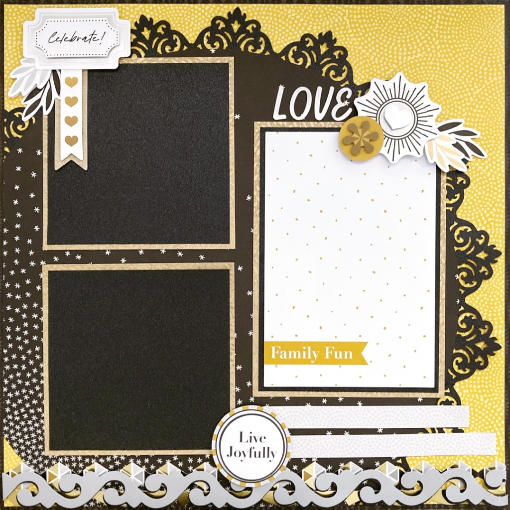 Be Sleek And Stylish With This Black And Gold Scrapbook Layout