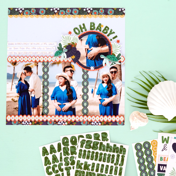 Go Ga-Ga For Glorious Getaways: Tropical Baby Scrapbook Layout