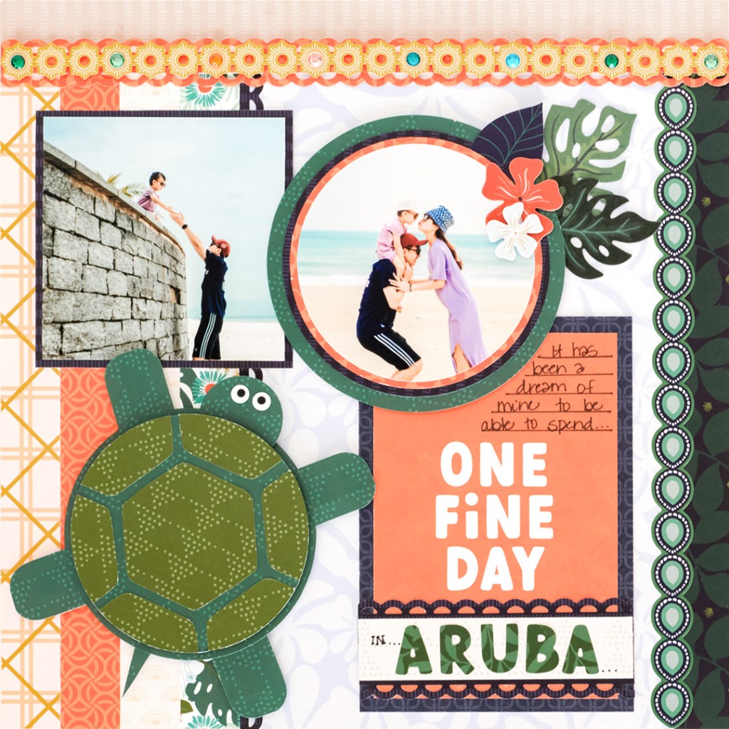 This Tropical Scrapbook Layout is Turtle-y Awesome