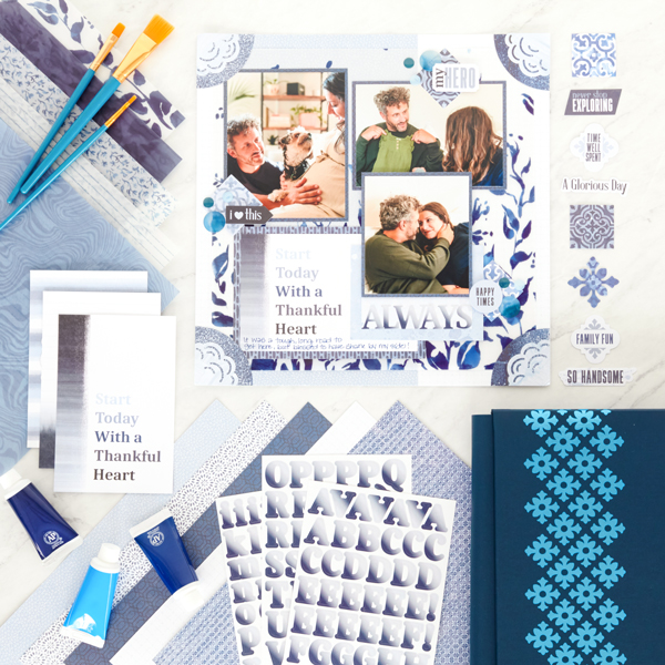 Say “Blue-ya” With This Blue Scrapbook Layout