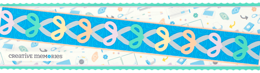 Creative Memories themed scrapbooking border with a scissors border punch.
