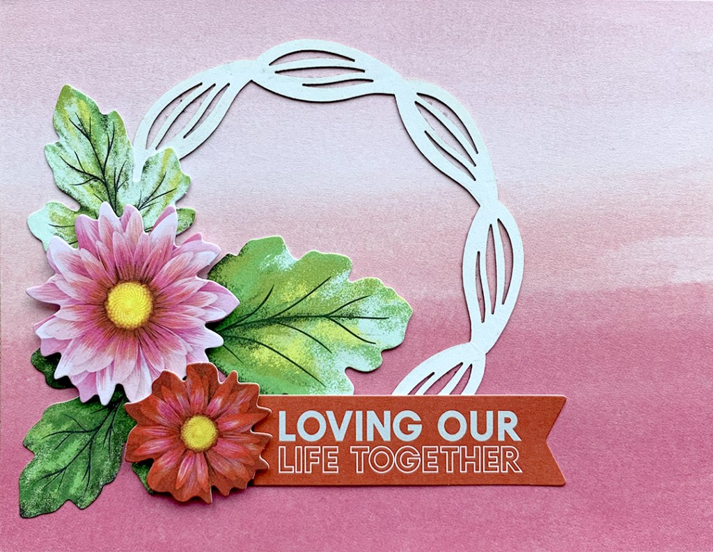 Valentine's Day card with floral embellishments.