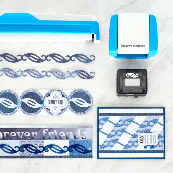 Connect Your Sentiments With These Blue Scrapbook Borders and DIY Card