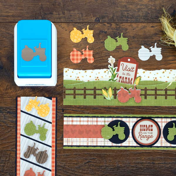 Plow Through Possibilities With These Farm Scrapbook Borders Featuring The Tractor Punch