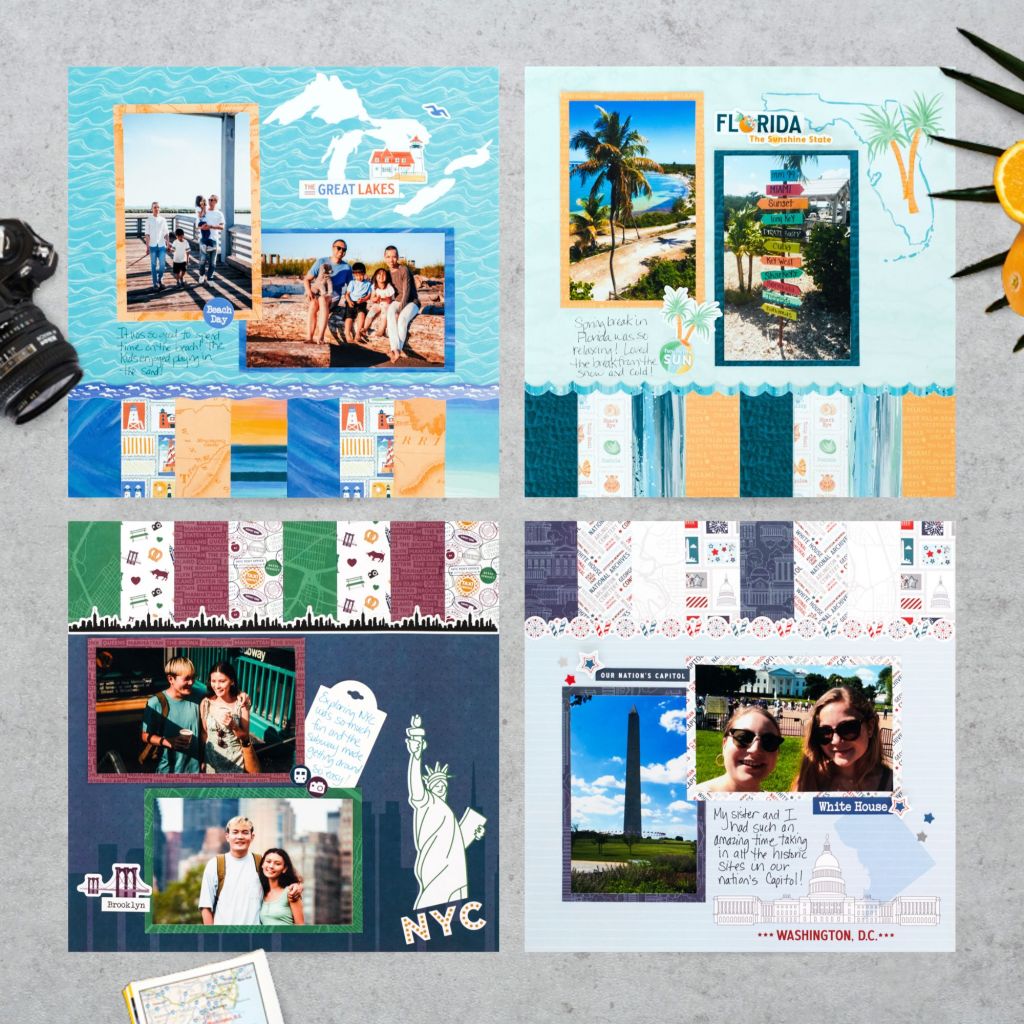 Embark On A Journey Throughout The United States: USA Themed Scrapbooking Layouts