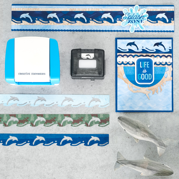 They’re Fin-tastic! Dolphin Borders And Scrapbook Card