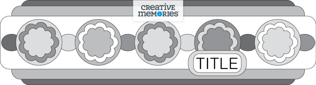 Gray tonal border sketch with circular embellishments and a title.