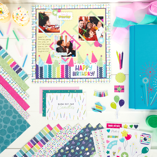 Turn The Party Mode On With This Birthday Themed Scrapbook Layout