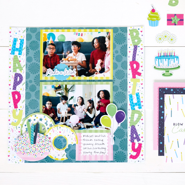 Enjoy A Sweet Slice Of Life By Treating Yourself To This Birthday Scrapbook Layout