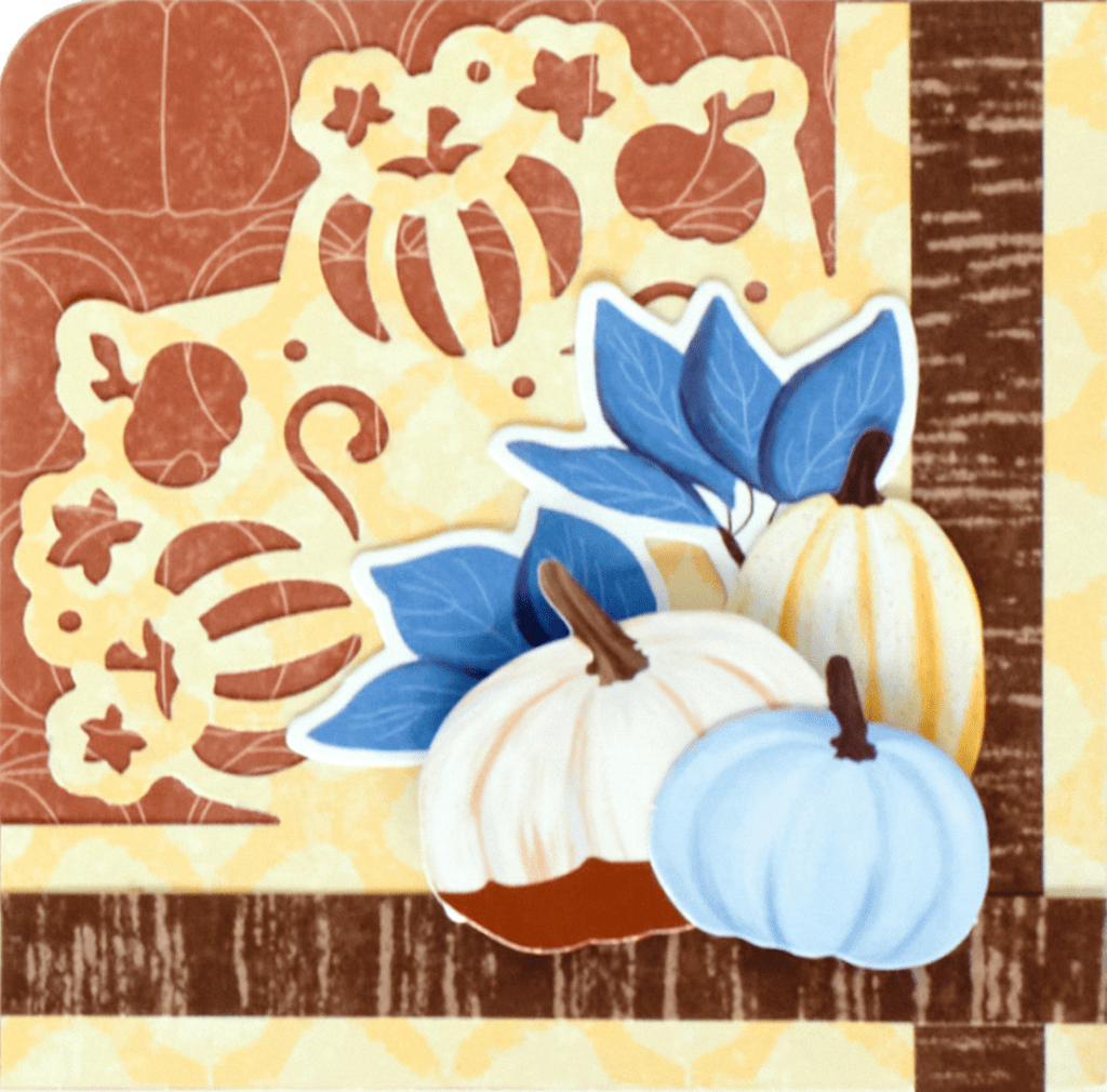 Fall-themed corner embellishment.