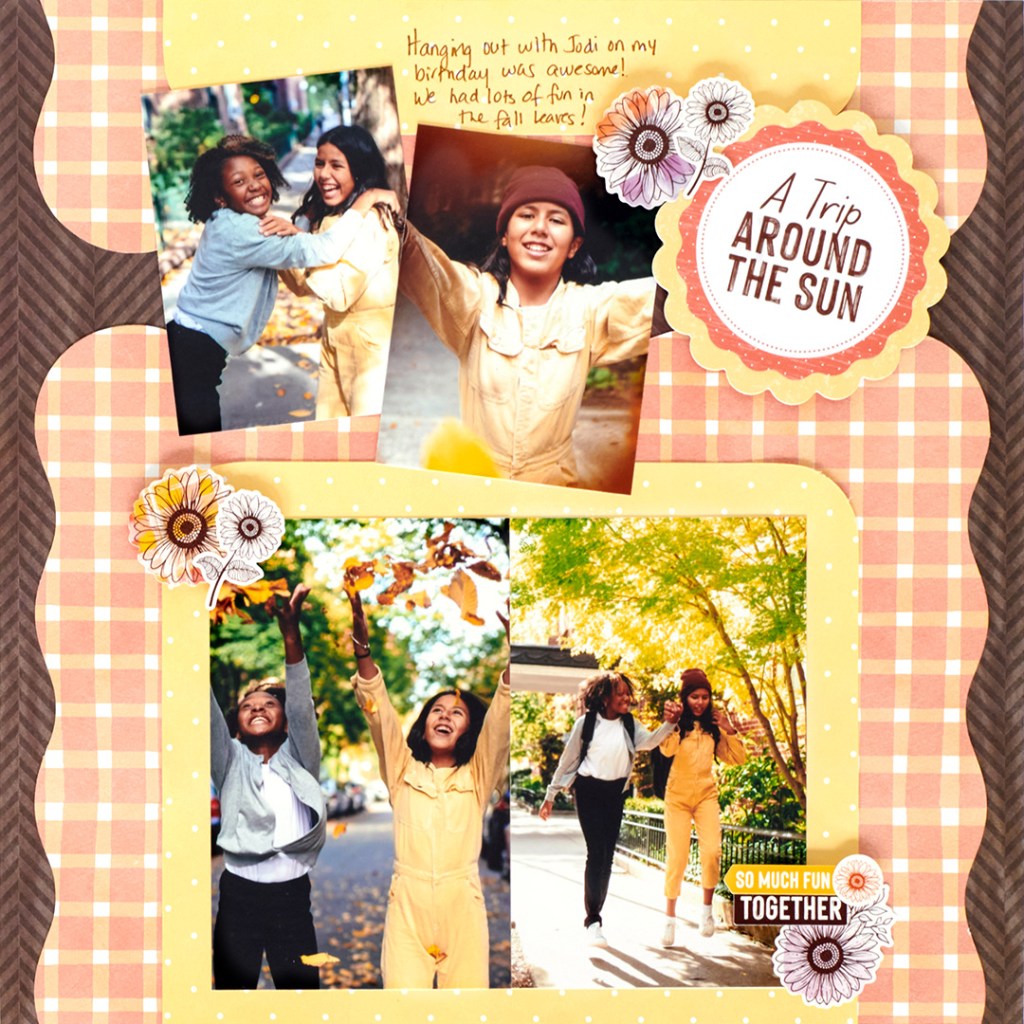 Fall themed scrapbooking layout.
