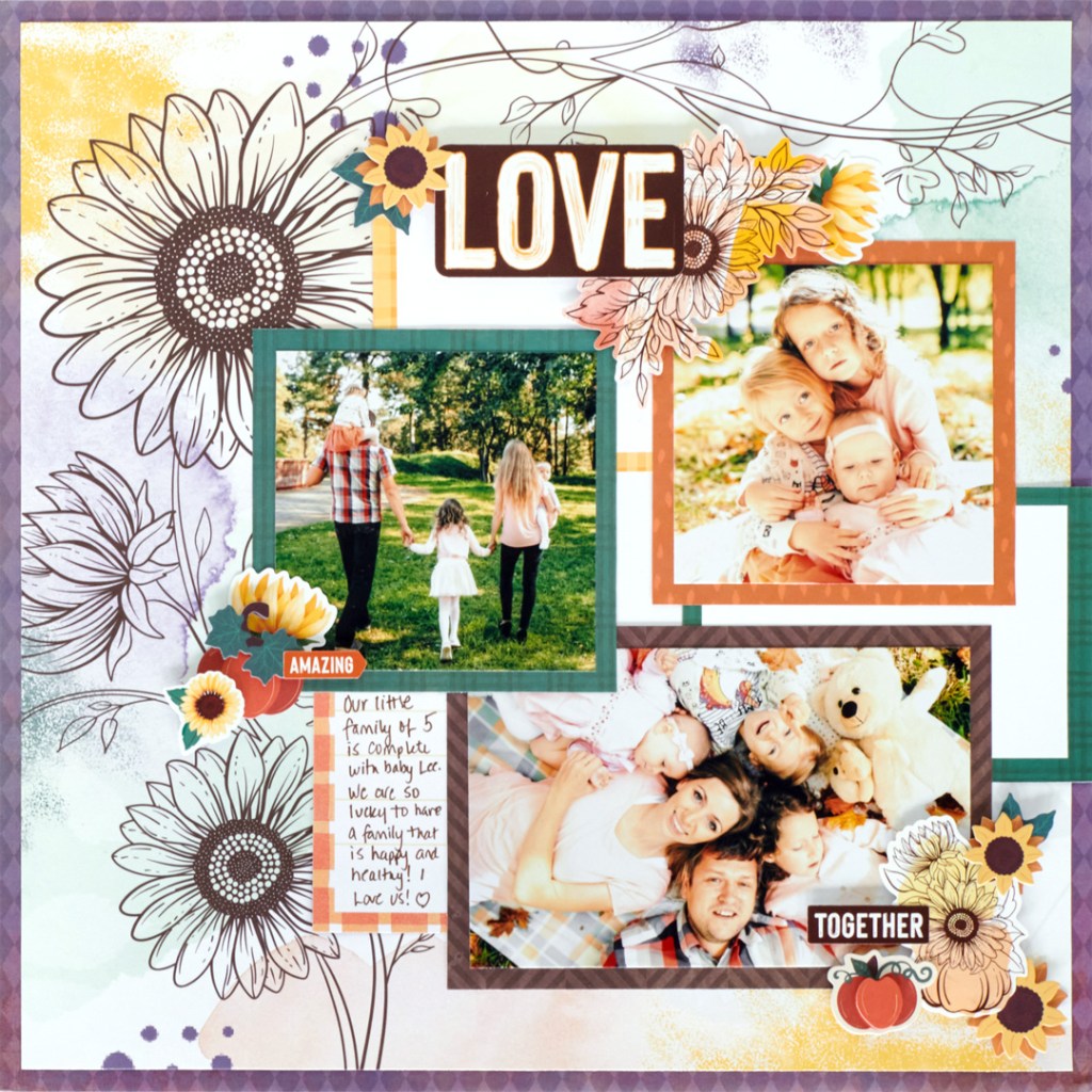 Fall-themed scrapbooking layout.