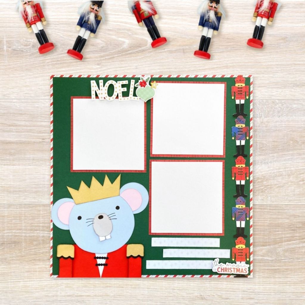 Dance Around Classic Christmas Sentiments: Christmas Scrapbook Layout