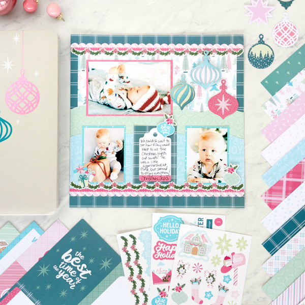 Preserve Merry Magic With Pastel Trimmings With This Christmas Scrapbook Layout