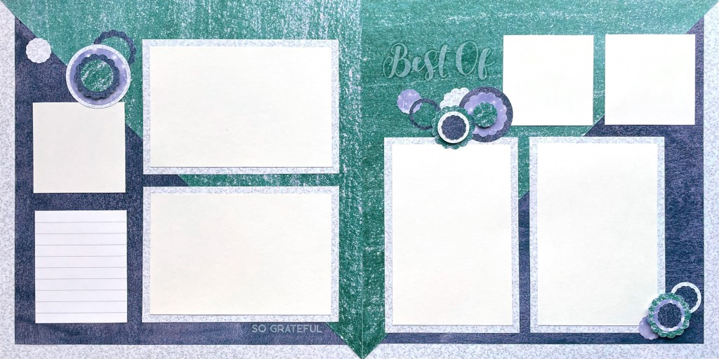 Two page scrapbooking layout with sparkle designs.