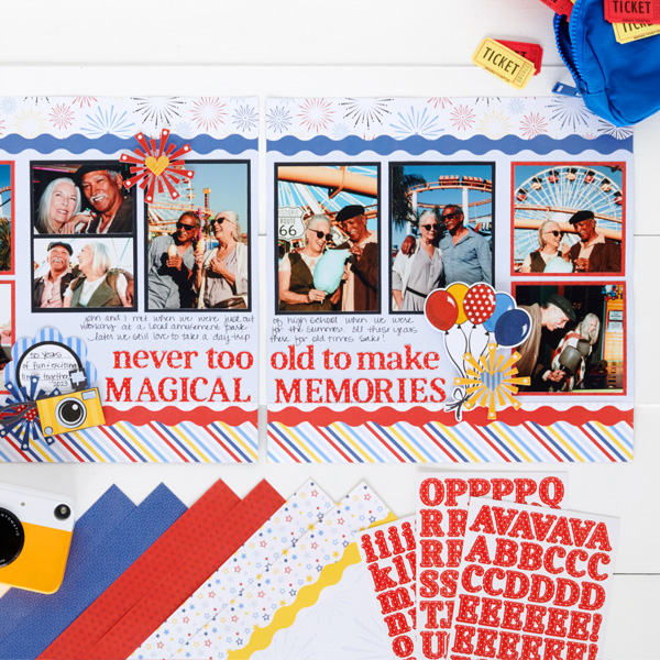 Delight The Young-At-Heart Adventurers With This Amusement Park Scrapbook Spread
