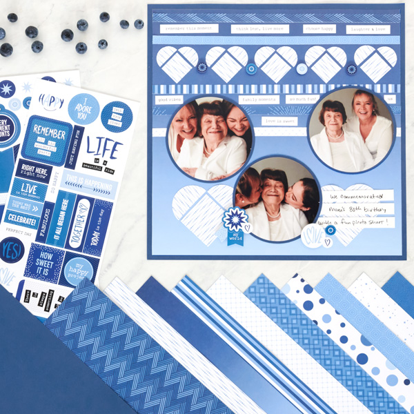 A Primary Palette Project: Blue Scrapbook Layout