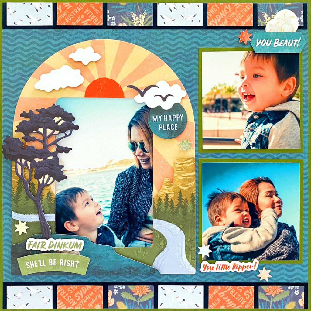 Australia themed scrapbook layout.