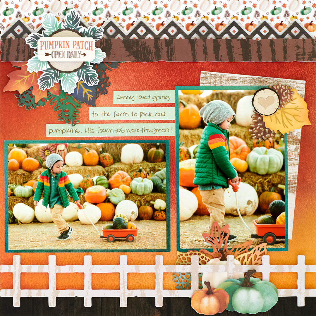 Fall scrapbook layout.