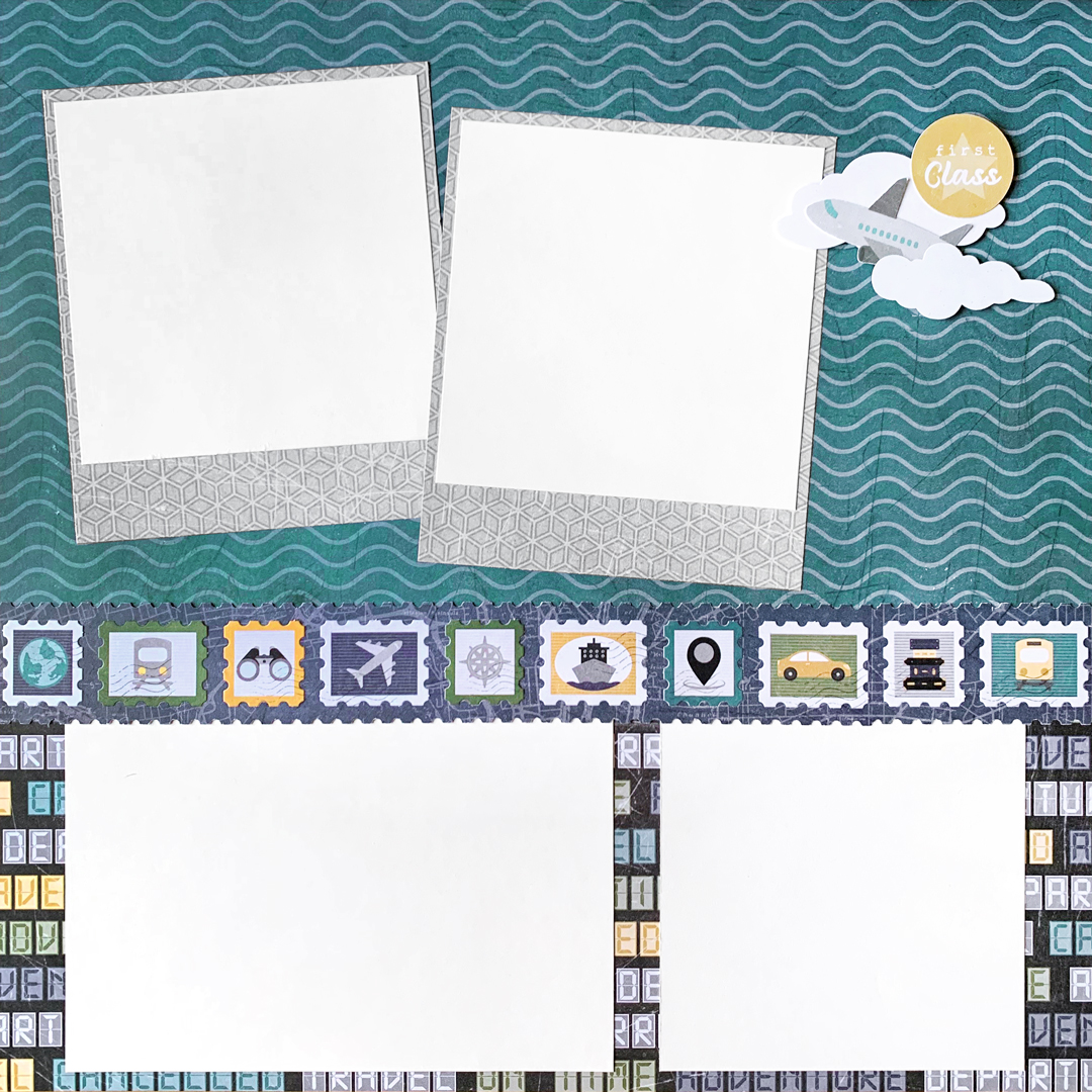 Travel scrapbook layout.