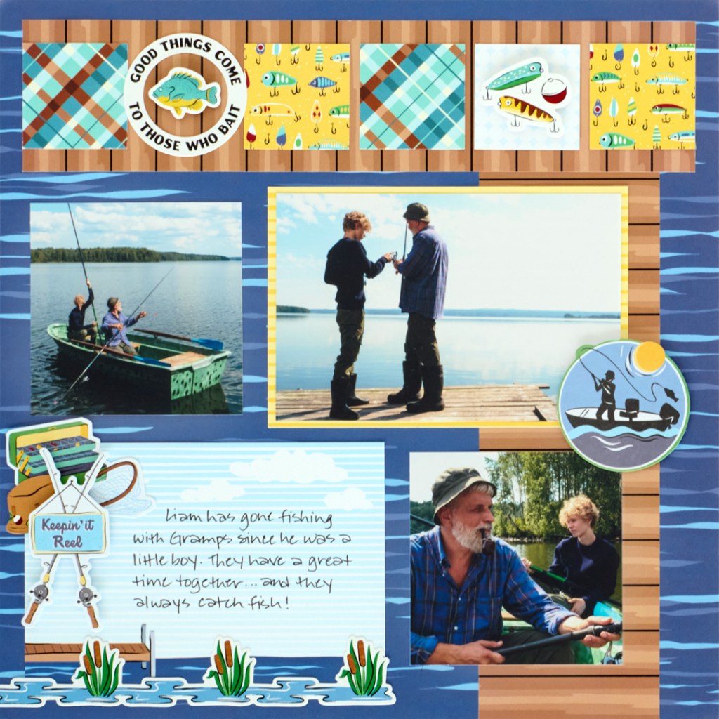 Lake life scrapbooking layout.