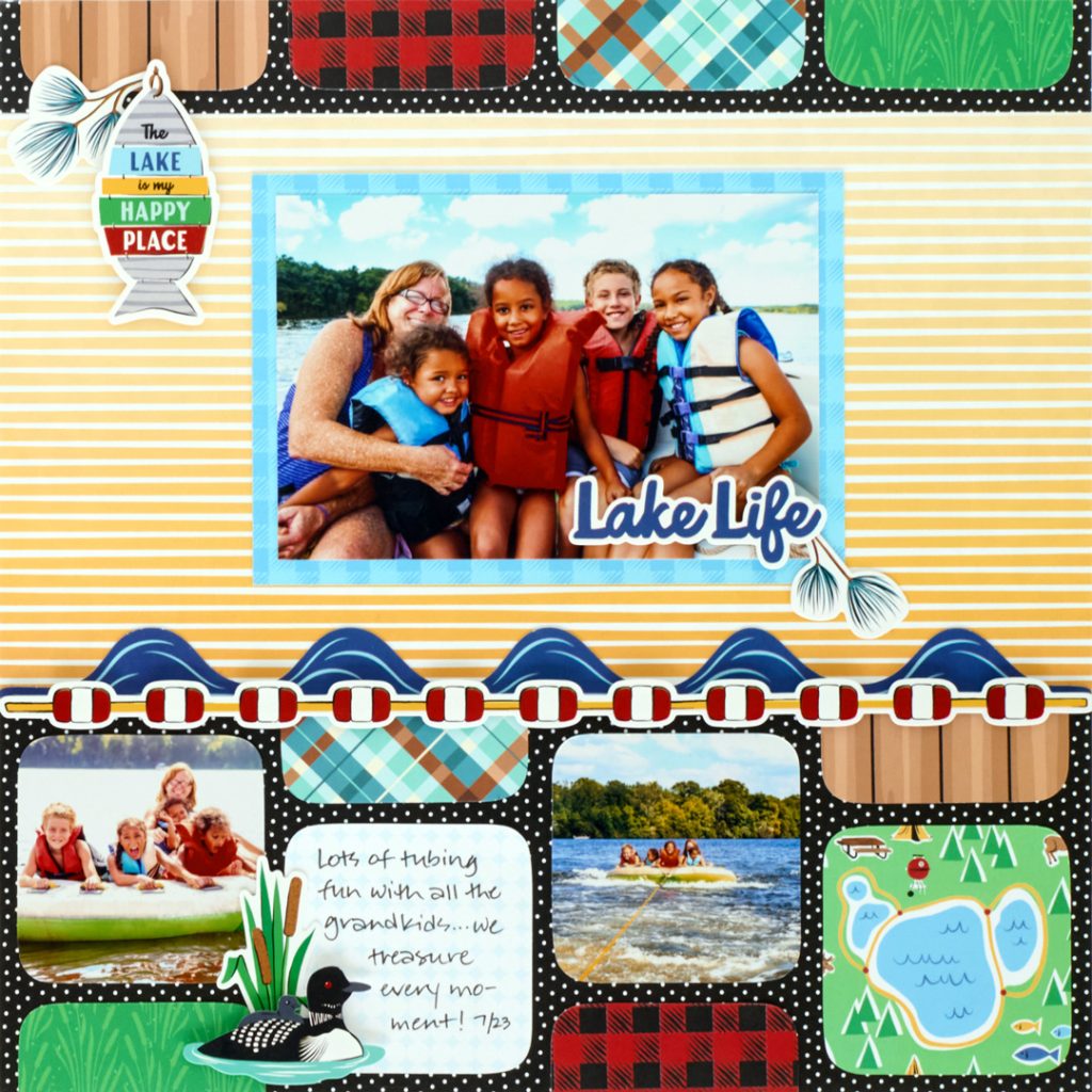Lake life scrapbooking layout.