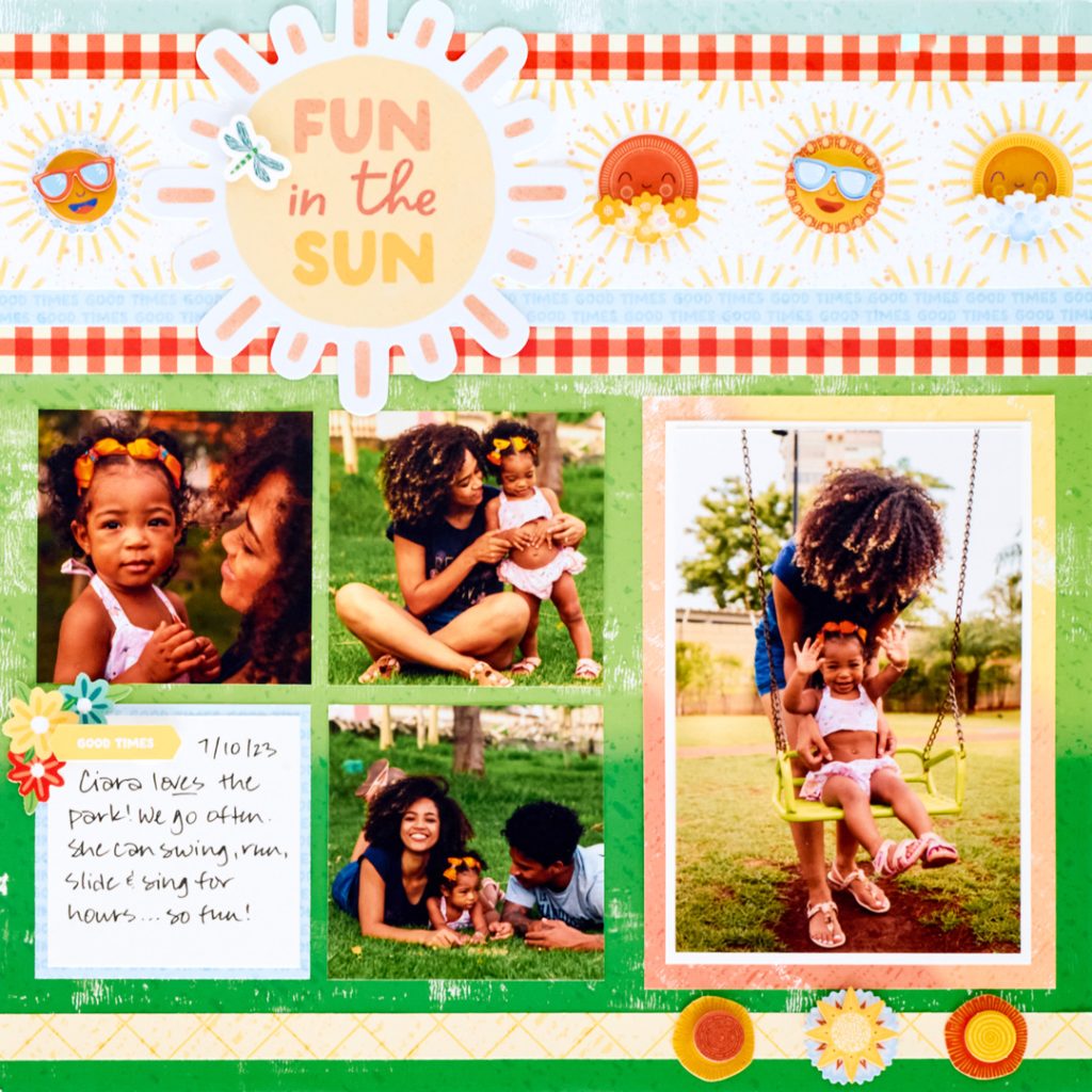 Summer scrapbook layout.
