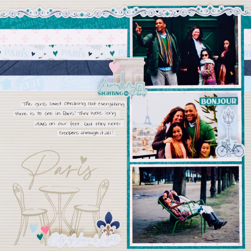 Paris scrapbook layout.