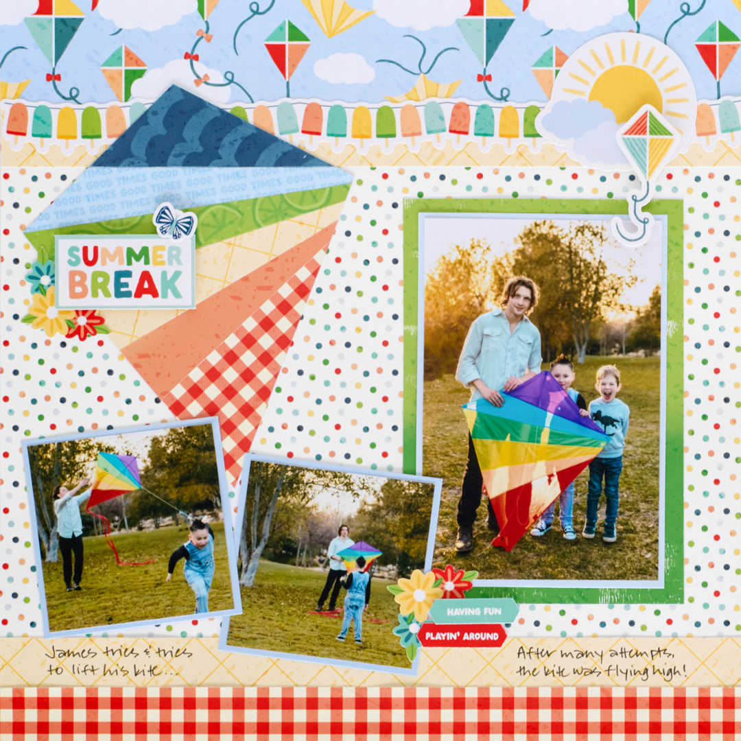 Summer-themed scrapbooking layout.