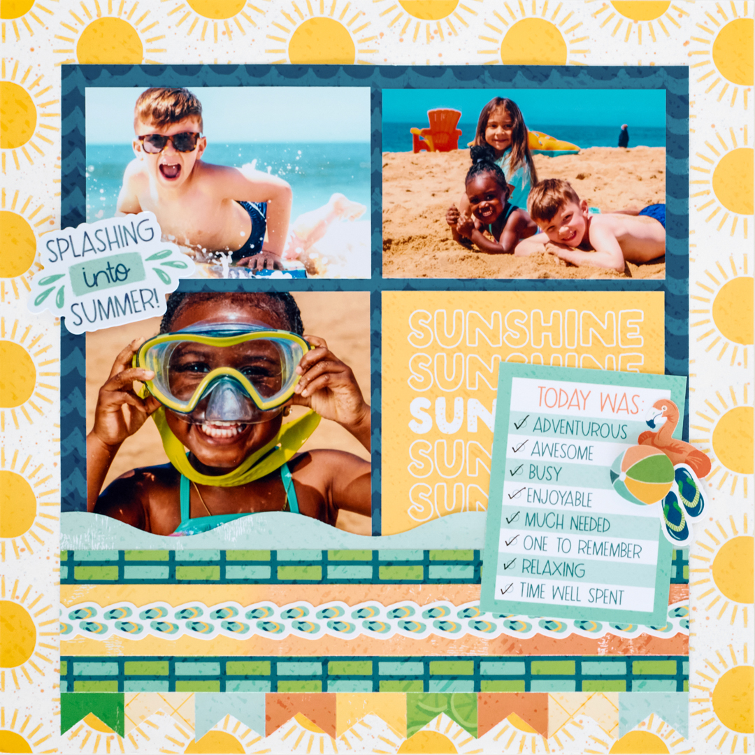 Summer scrapbook layout.