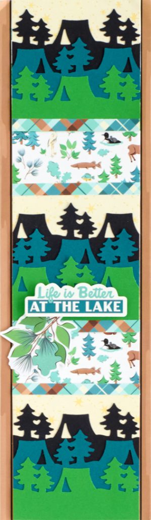 Tent cutout nature-themed scrapbooking border.